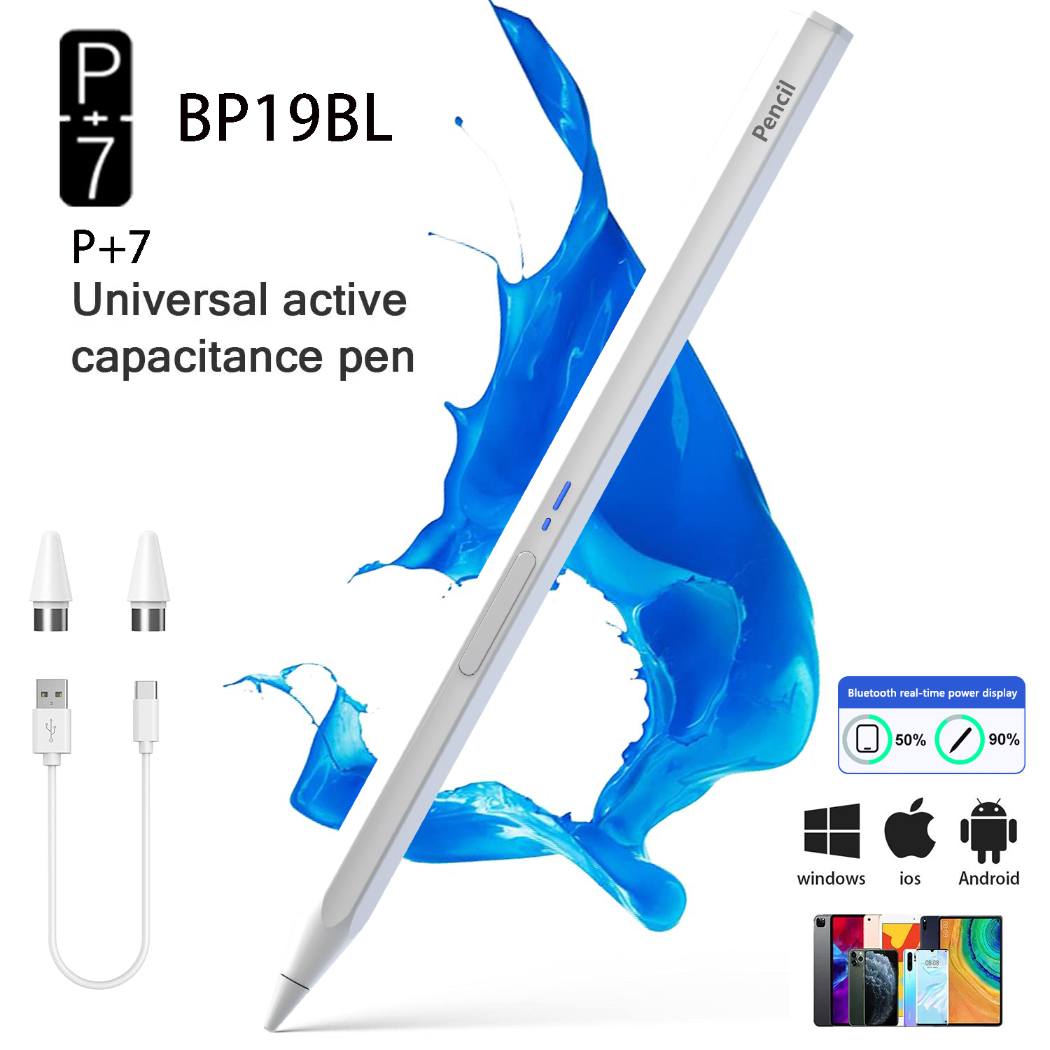 Pen Tablet Accessories - Caneta Stylus Hexagonal Universal P+7 para