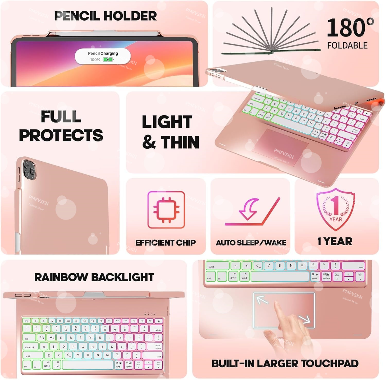 Capa com teclado mágico 360° p - Tablet Keyboard Case avaliação e preço